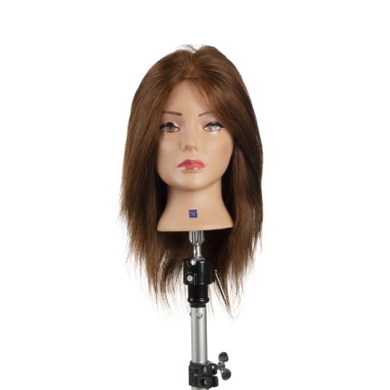 i133 testa studio capelli veri castani 35cm 01