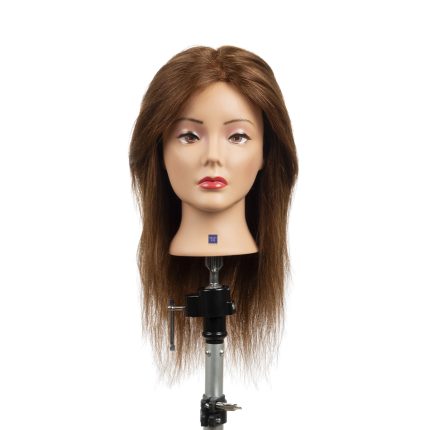 i135 testa studio capelli veri castani 40cm 01